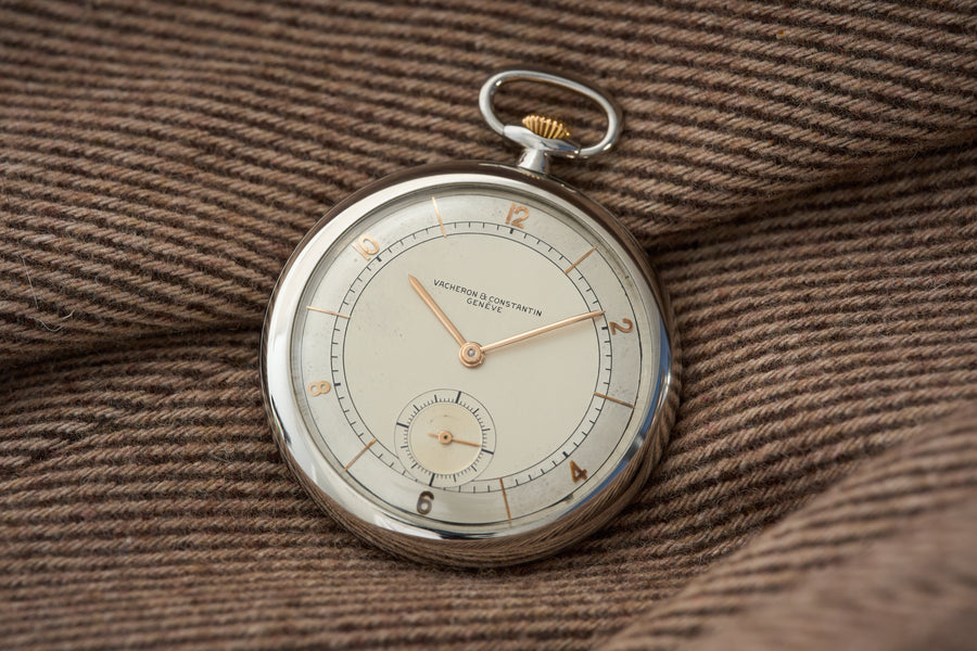 Open Face in Stainless Steel, Guilloché Sub-Seconds, c.1933