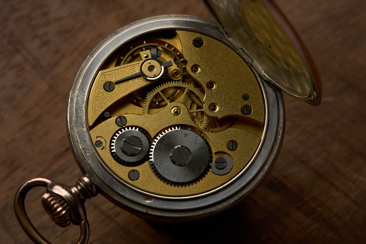 'Chronometro' in Silver and Rose Gold, 24-Hour Dial, c.1945