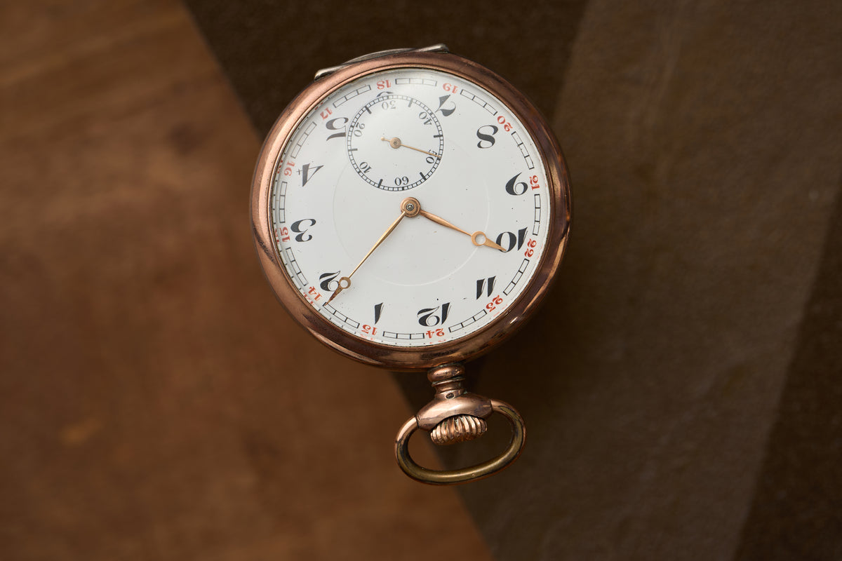 'Chronometro' in Silver and Rose Gold, 24-Hour Dial, c.1945