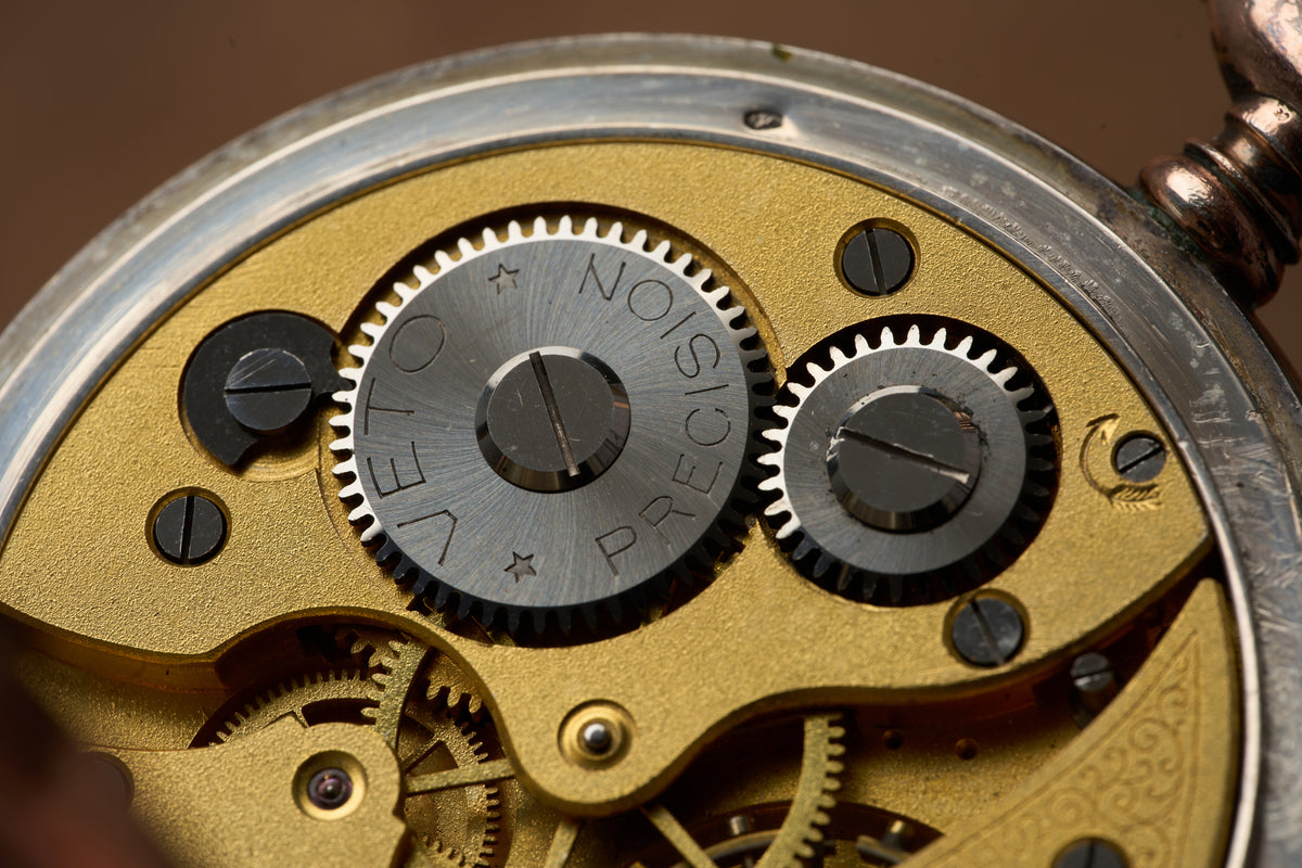 'Chronometro' in Silver and Rose Gold, 24-Hour Dial, c.1945
