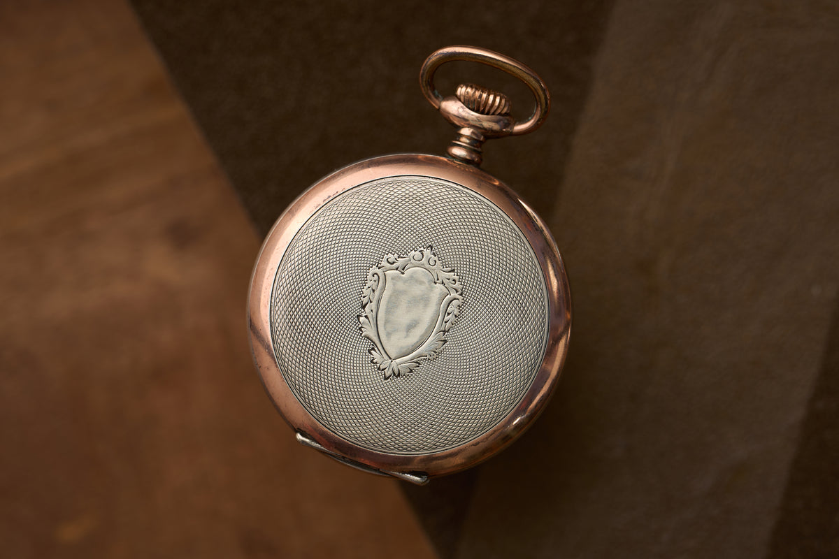 'Chronometro' in Silver and Rose Gold, 24-Hour Dial, c.1945