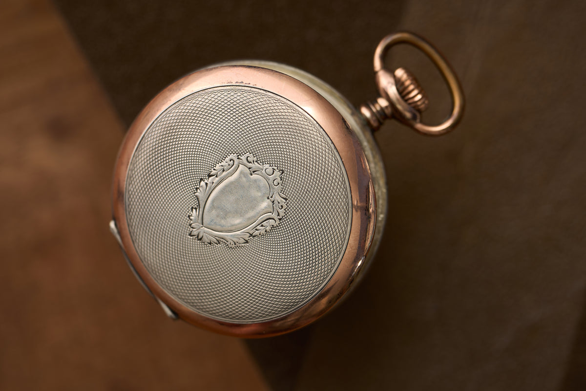 'Chronometro' in Silver and Rose Gold, 24-Hour Dial, c.1945
