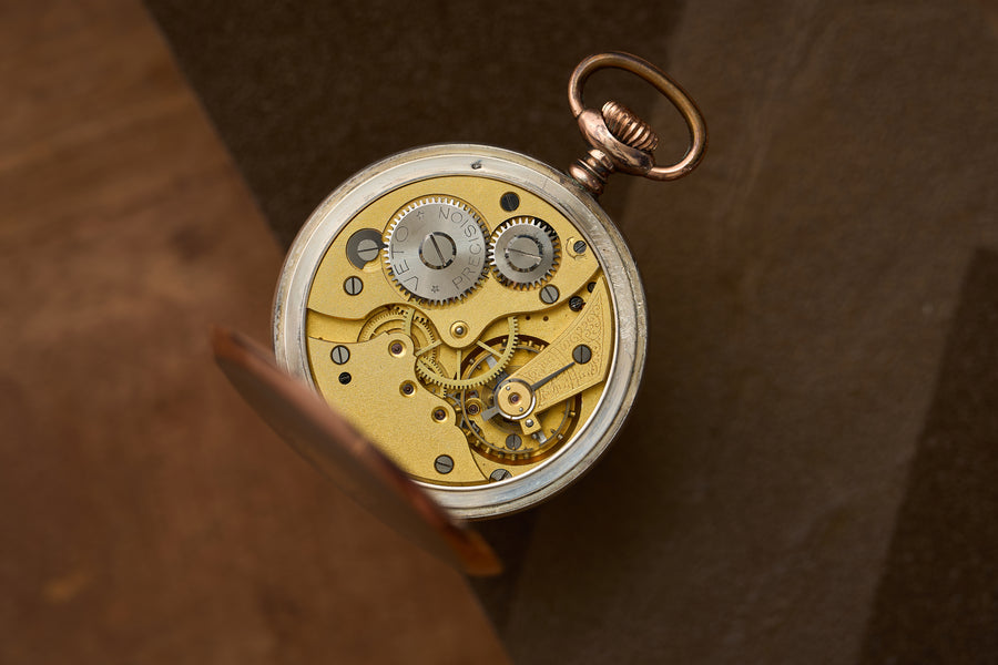 'Chronometro' in Silver and Rose Gold, 24-Hour Dial, c.1945