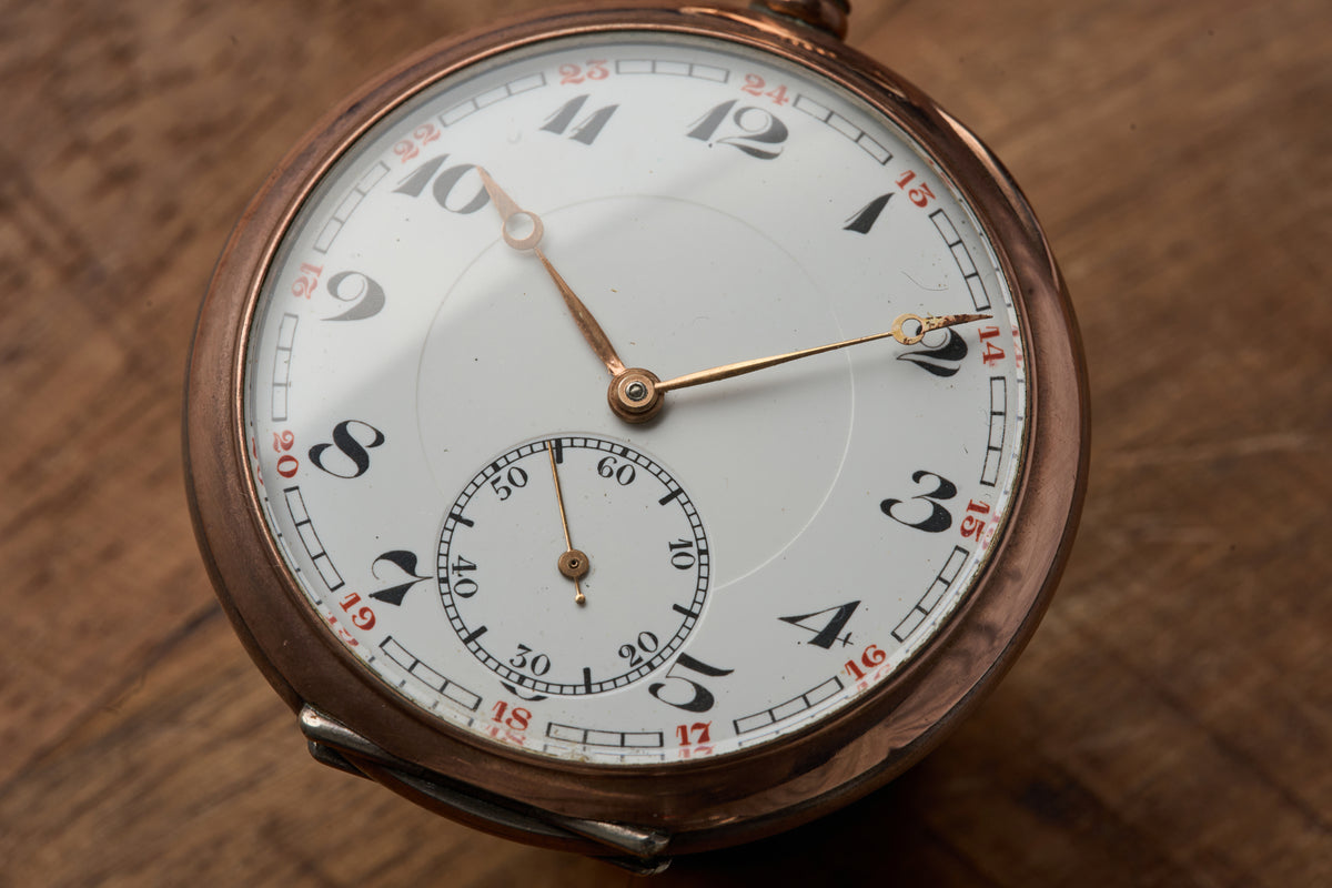 'Chronometro' in Silver and Rose Gold, 24-Hour Dial, c.1945