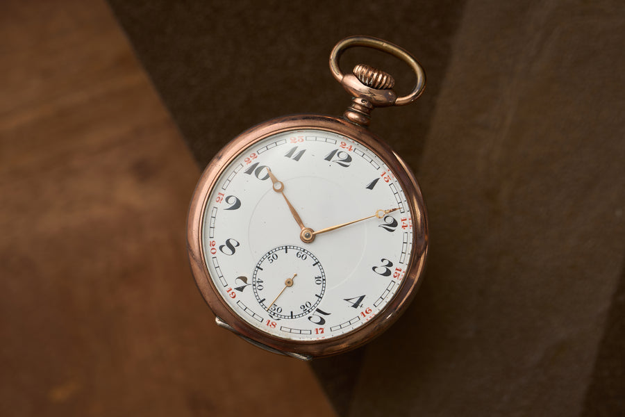 'Chronometro' in Silver and Rose Gold, 24-Hour Dial, c.1945