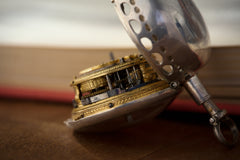 Claude Viet Silver Pocket Watch, Quarter Repeater, c.1700, detail view 16