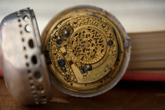 Claude Viet Silver Pocket Watch, Quarter Repeater, c.1700, detail view 19