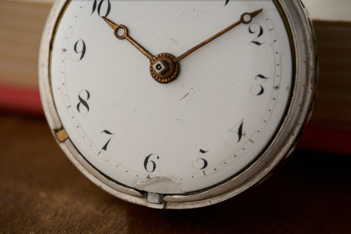 Claude Viet Silver Pocket Watch, Quarter Repeater, c.1700, detail view 9