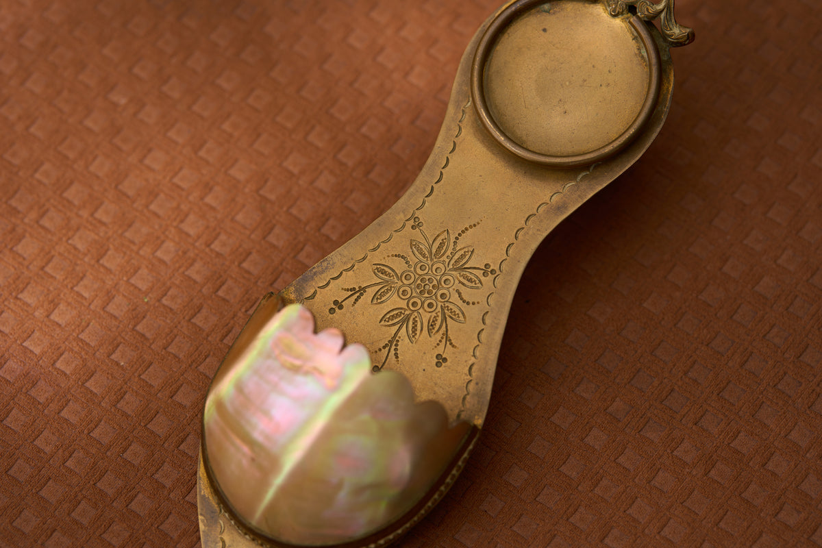 Wall-Hung Watch Holder in Gilt and Blister Pearl, c.1880
