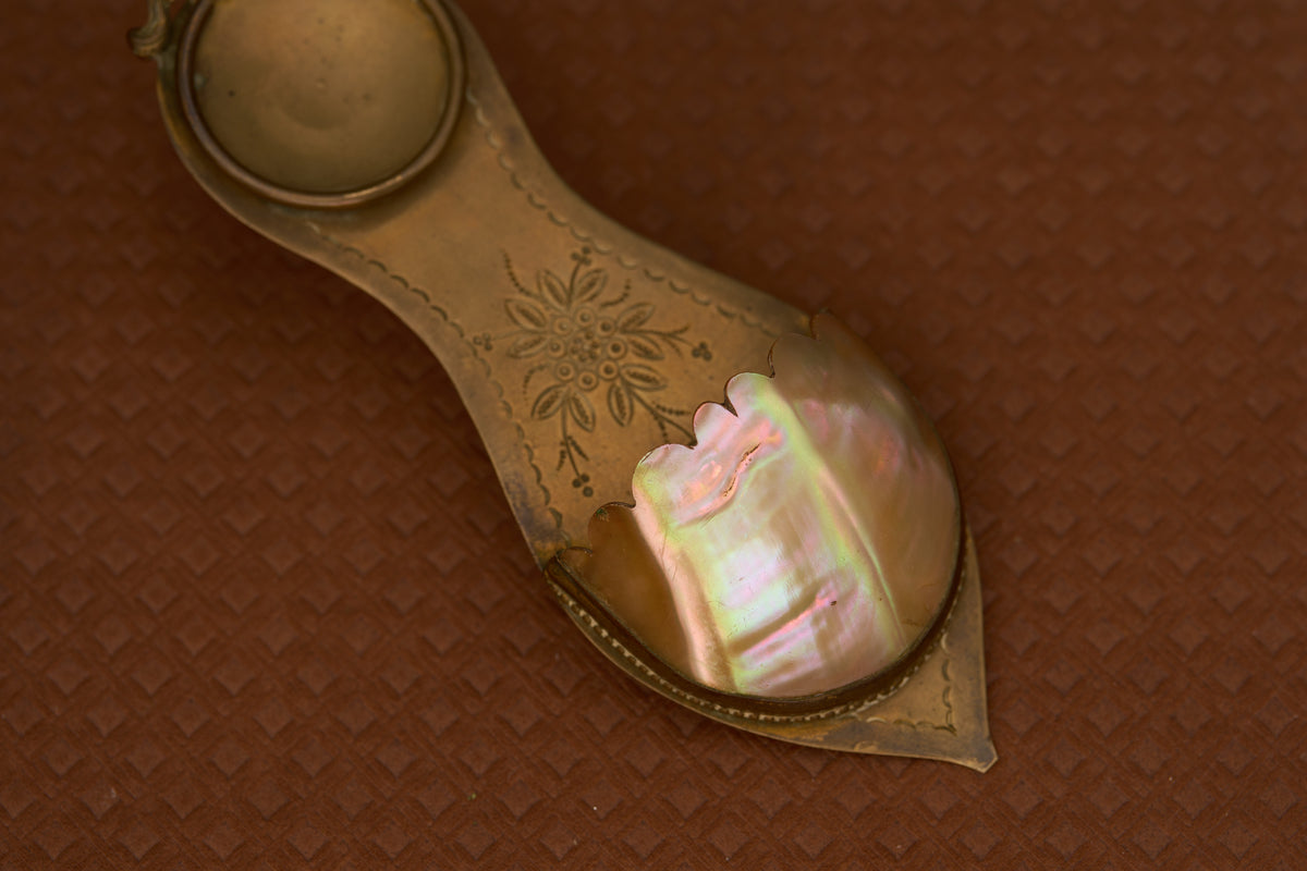 Wall-Hung Watch Holder in Gilt and Blister Pearl, c.1880